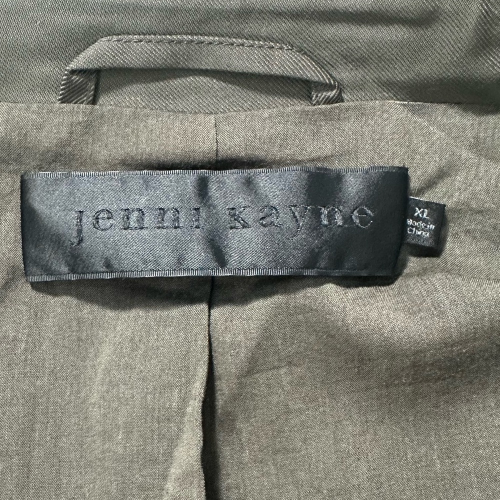 JENNI KAYNE Dark Loden Green Trench Coat XL Double Breasted Classic Fall capsule - Picture 7 of 12